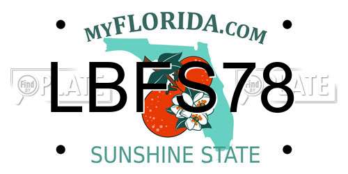 LBFS78 Florida License Plate