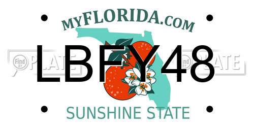 LBFY48 Florida License Plate