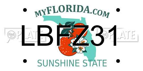 LBFZ31 Florida License Plate