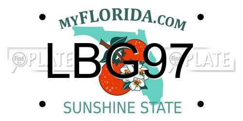LBG97 Florida License Plate