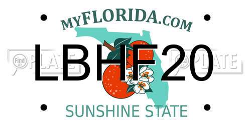 LBHF20 Florida License Plate