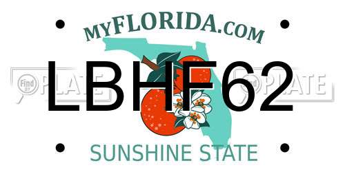 LBHF62 Florida License Plate