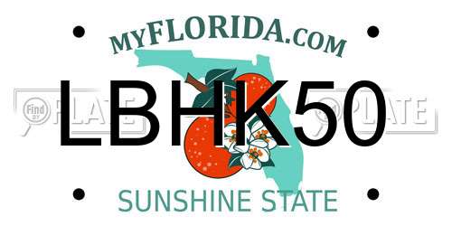 LBHK50 Florida License Plate