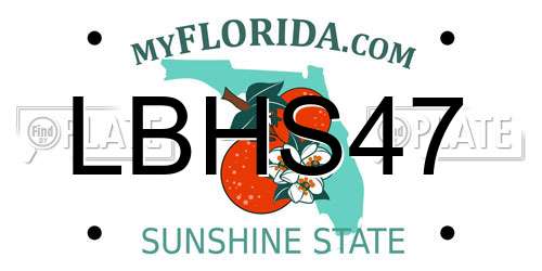LBHS47 Florida License Plate
