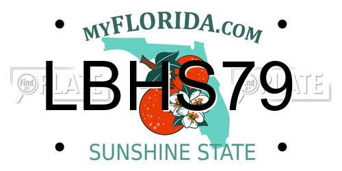 LBHS79 Florida License Plate