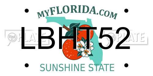 LBHT52 Florida License Plate