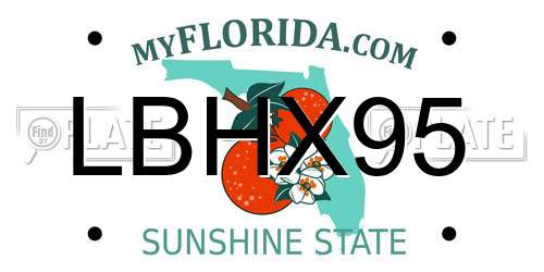 LBHX95 Florida License Plate