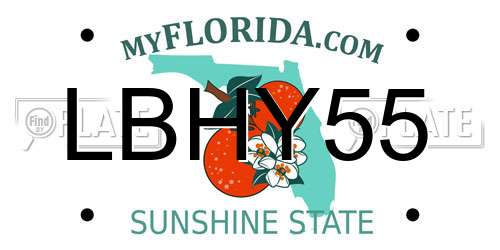 LBHY55 Florida License Plate