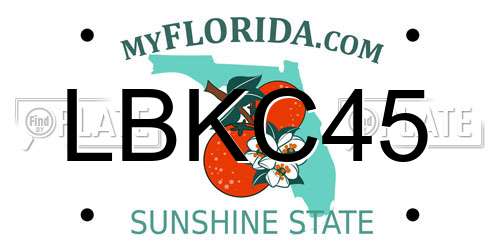 LBKC45 Florida License Plate