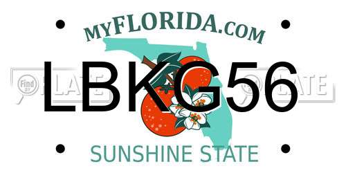 LBKG56 Florida License Plate