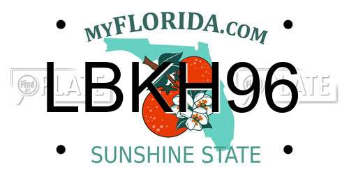 LBKH96 Florida License Plate
