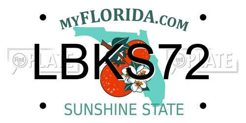 LBKS72 Florida License Plate