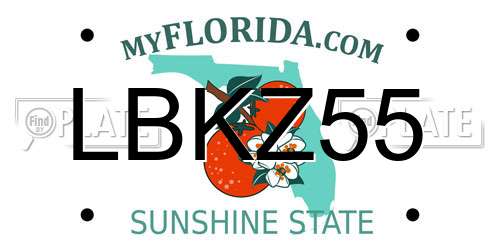 LBKZ55 Florida License Plate