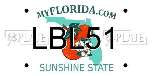 LBL51 Florida License Plate