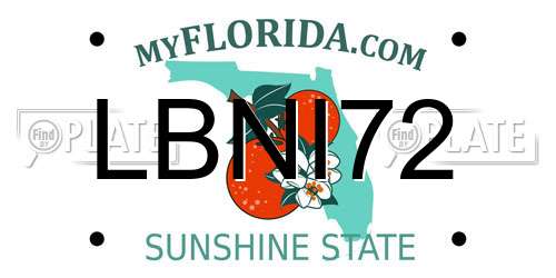 LBNI72 Florida License Plate