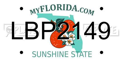 LBP2149 Florida License Plate