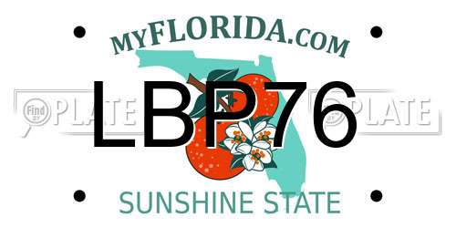 LBP76 Florida License Plate