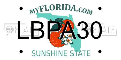 LBPA30 Florida License Plate
