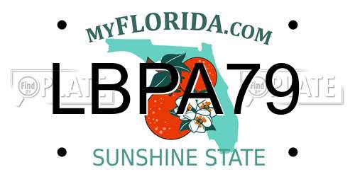 LBPA79 Florida License Plate