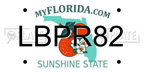 LBPR82 Florida License Plate