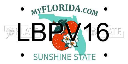 LBPV16 Florida License Plate
