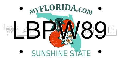 LBPW89 Florida License Plate