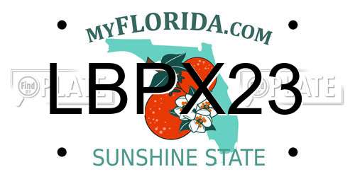 LBPX23 Florida License Plate