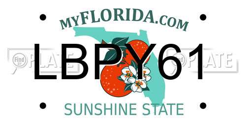 LBPY61 Florida License Plate