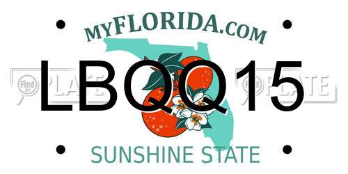 LBQQ15 Florida License Plate