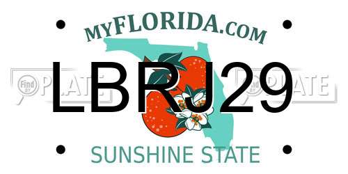 LBRJ29 Florida License Plate