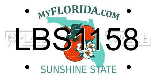 LBS1158 Florida License Plate