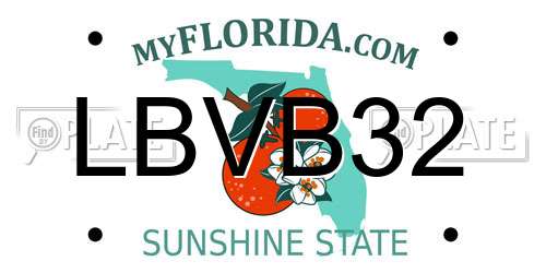 LBVB32 Florida License Plate