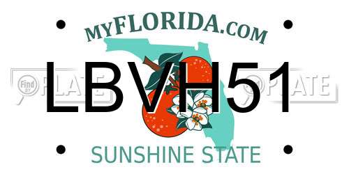 LBVH51 Florida License Plate