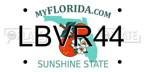 LBVR44 Florida License Plate