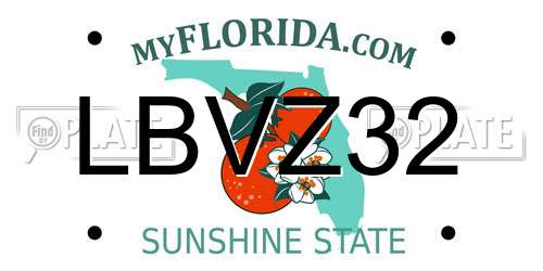LBVZ32 Florida License Plate