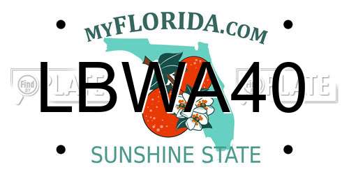 LBWA40 Florida License Plate