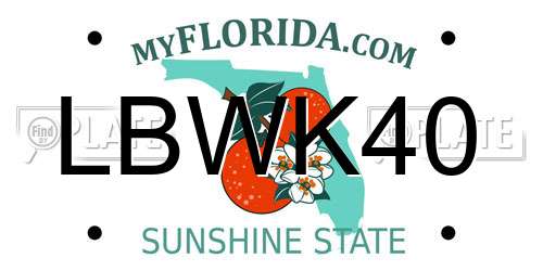 LBWK40 Florida License Plate
