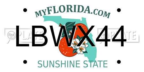 LBWX44 Florida License Plate