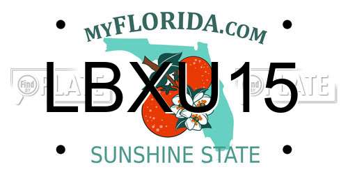 LBXU15 Florida License Plate