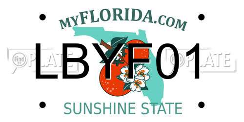 LBYF01 Florida License Plate
