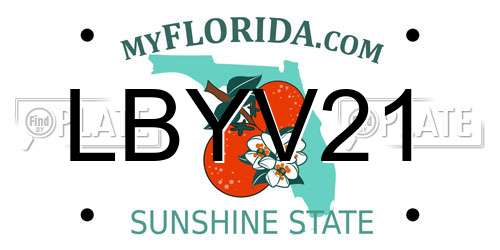 LBYV21 Florida License Plate