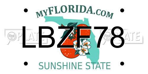 LBZF78 Florida License Plate