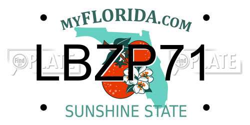 LBZP71 Florida License Plate