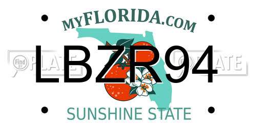 LBZR94 Florida License Plate