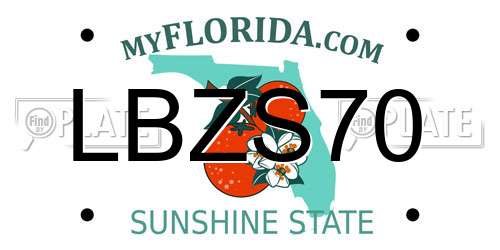 LBZS70 Florida License Plate