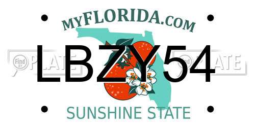 LBZY54 Florida License Plate