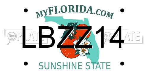 LBZZ14 Florida License Plate