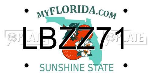 LBZZ71 Florida License Plate