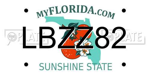 LBZZ82 Florida License Plate