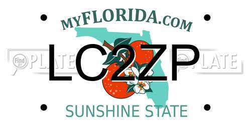 LC2ZP Florida License Plate